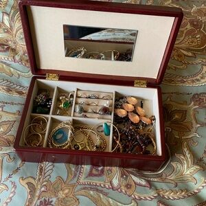 Elegant Jewelry Box with Assorted Accessories